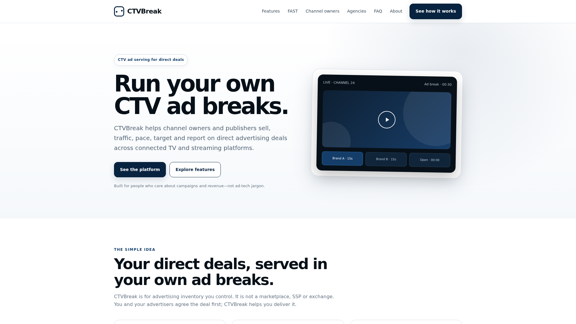 CTVBreak is an alternative to AdMixer